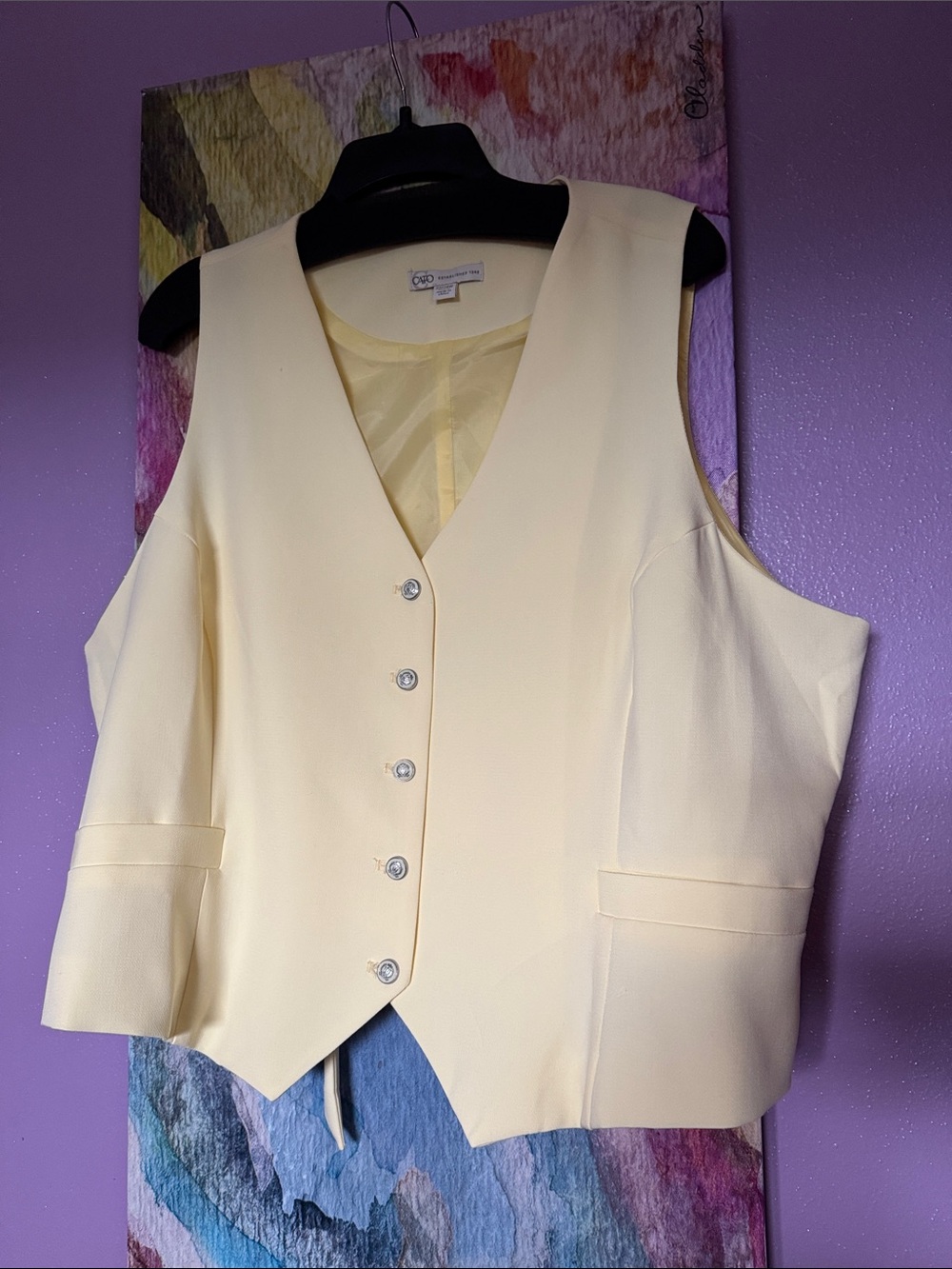 Cato Pale Yellow Women's Vest 22/24w